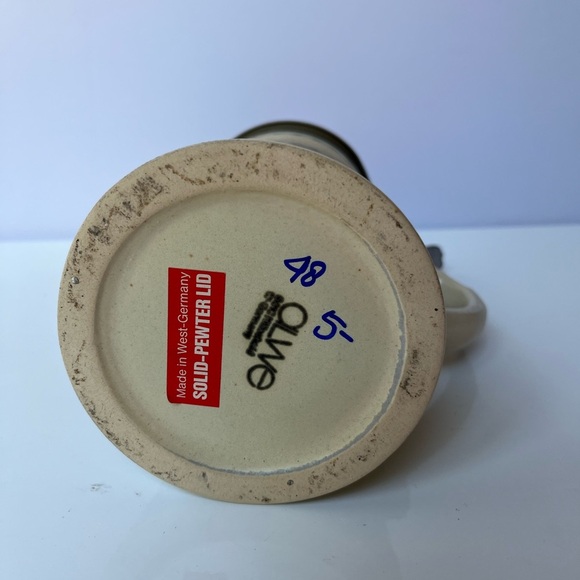 Vintage Ceramic German Beer Stein with Golf Scene and Pewter lid - Picture 6 of 11